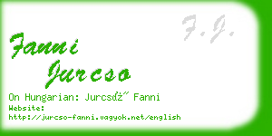 fanni jurcso business card